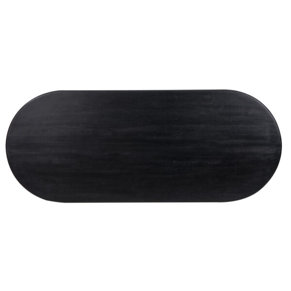 Holston Mango Wood Oval Dining Table Smooth Black