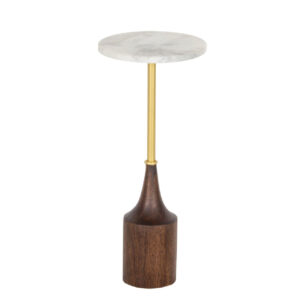 Hudson Marble Top Mango Wood Base Martini Table