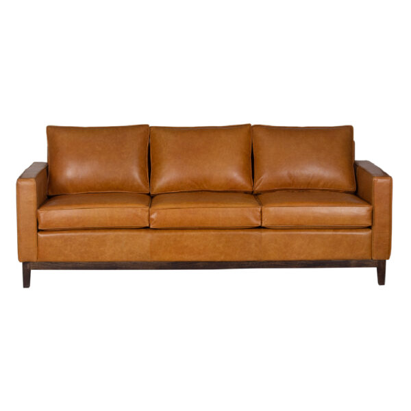 Hurbine Luster Tan Buff Leather 3 Seater Sofa