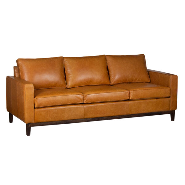 Hurbine Luster Tan Buff Leather 3 Seater Sofa