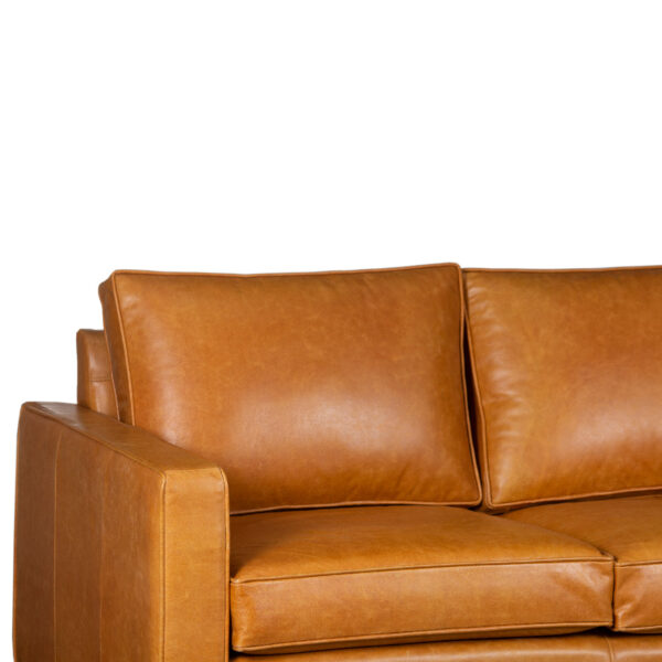 Hurbine Luster Tan Buff Leather 3 Seater Sofa