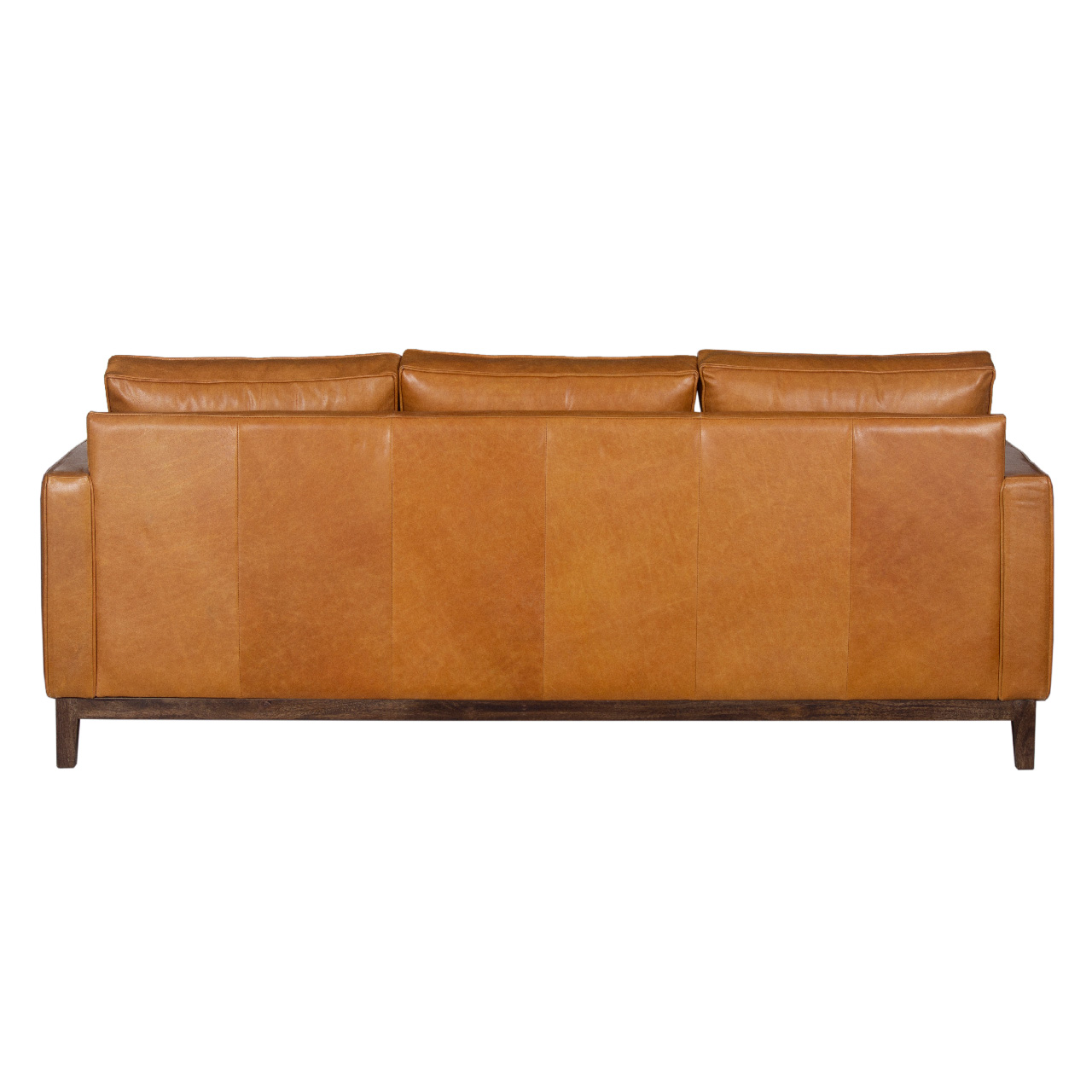 Hurbine Luster Tan Buff Leather 3 Seater Sofa