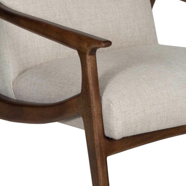 Jade Mango Wood Textured Fabric Uphostered Arm Chair