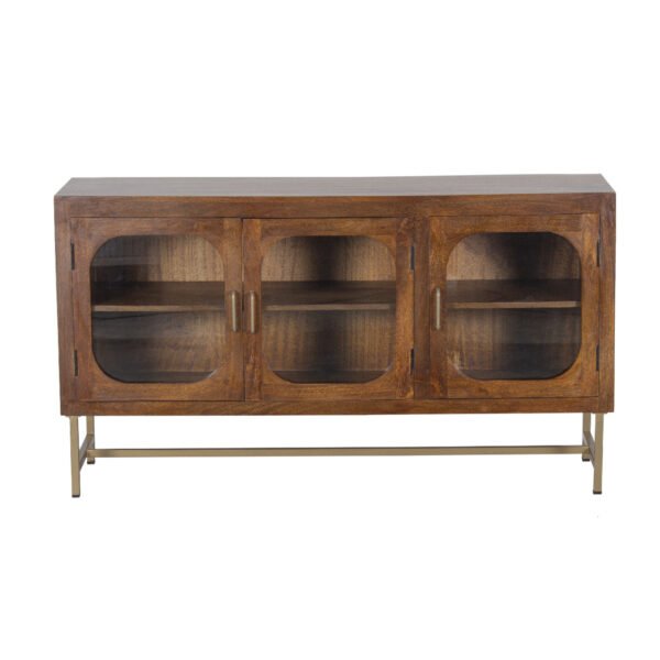 Kangley Mango Wood With Metal Stand Cabinet