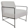 Kerry Metal Fabric Accent Chair Faux Shearling Cream