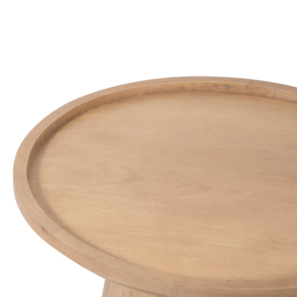 Kira Mango Wood Round Tray Top Coffee Table Small