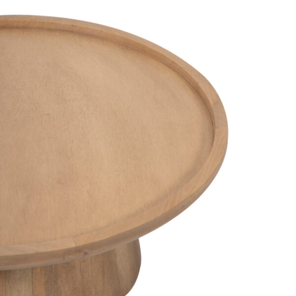 Kira Mango Wood Round Tray Top Coffee Table