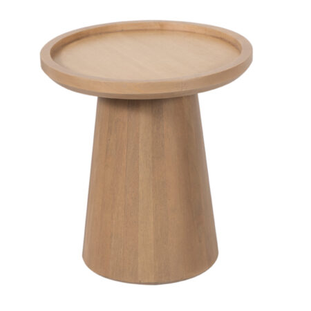 Kira Mango Wood Round Tray Top Side Table