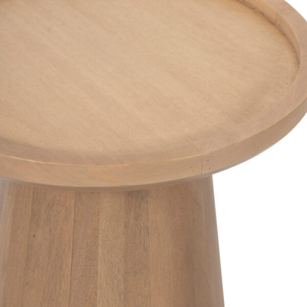 Kira Mango Wood Round Tray Top Side Table