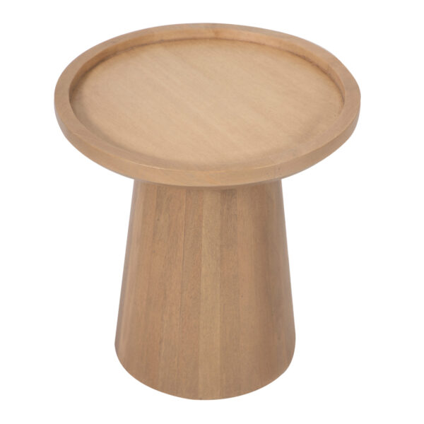 Kira Mango Wood Round Tray Top Side Table