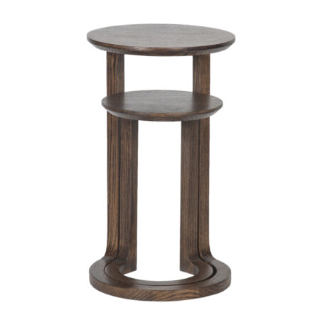 Kona Oak Wood Set of 2 Nested Table – Dark Walnut