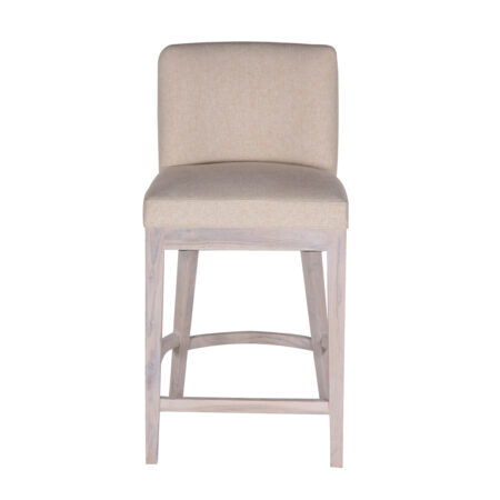 Layton Fabric and Oak Counter Stool - Beige / Natural