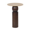 Leinos Metal Top With Mango Wood Round Martini Table