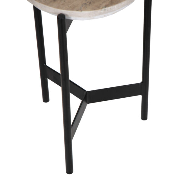 Leroy Metal Base With Marble Top Round Side Table