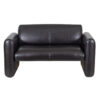 Lio Black Laguna Buff Leather Love Seat Sofa