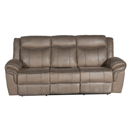 Lisboa Fabric Recliner and Rocking Sofa – Brown