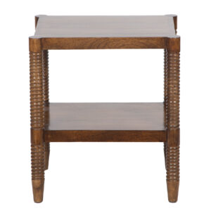 Mala Mango Wood Side Table With Shelf – Chestnut
