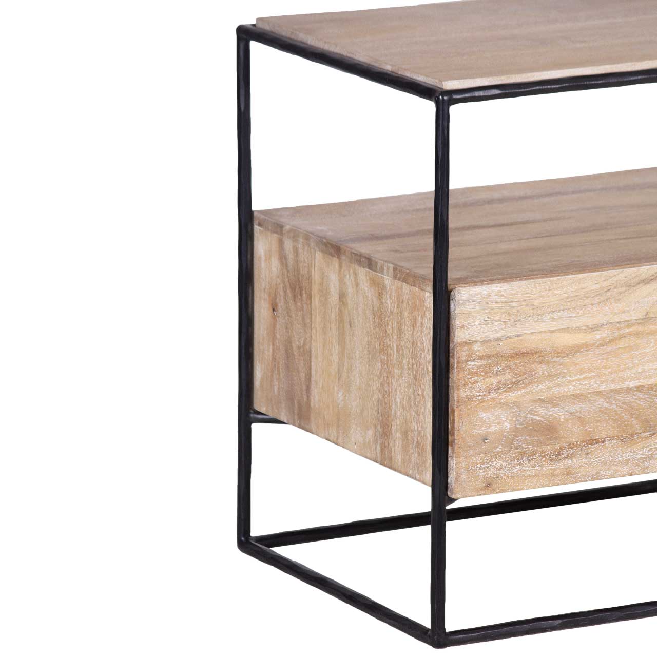 Malone Mango Wood Metal 1 Drawer Night Stand