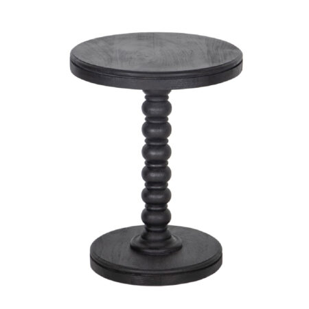 Mango Wood Round Side Table Black