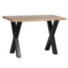 Marino Acacia Wood Metal Cross Legs Dining Table