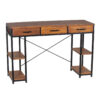 Marisol Mango Wood Metal Base With Shelf Narrow Desk