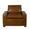 Maxwell Brown Buff Leather 1 Seater Sofa