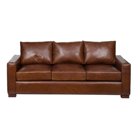 Maxwell Brown Buff Leather Sofa