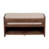 Mehrie Acacia Wood Fabric Upholstery Bench