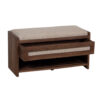 Mehrie Acacia Wood Fabric Upholstery Bench