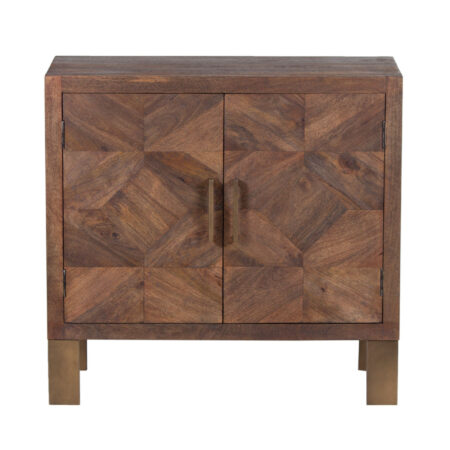 Memnes Mango Wood Parquet 2 Door Cabinet