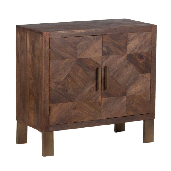 Memnes Mango Wood Parquet 2 Door Cabinet