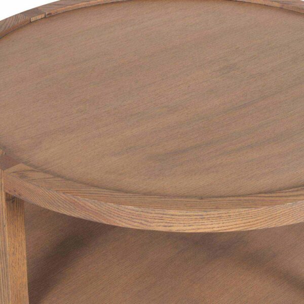 Mersing Oak Wood Round Coffee Table