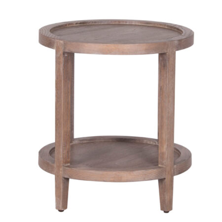 Mersing Oak-Wood Round Side Table