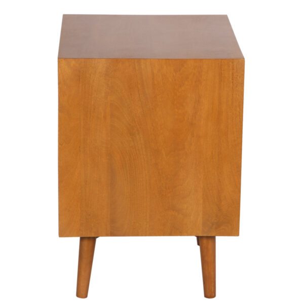 Mid Century Mango Wood 1 Door Bedside Table