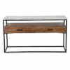 Mikado Acacia Wood Marble Top Console Table