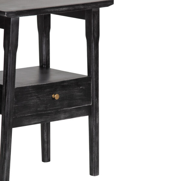 Mila Acacia Wood Side Table With 1 Drawer