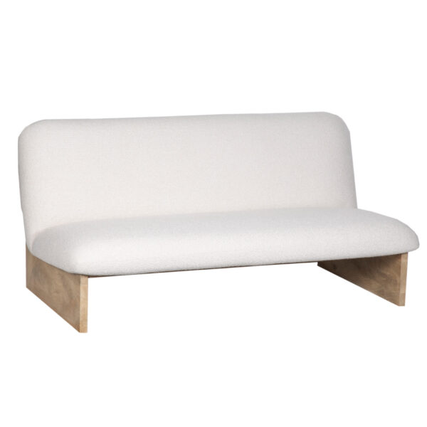 Miller Love Seat Sofa in White Fabric