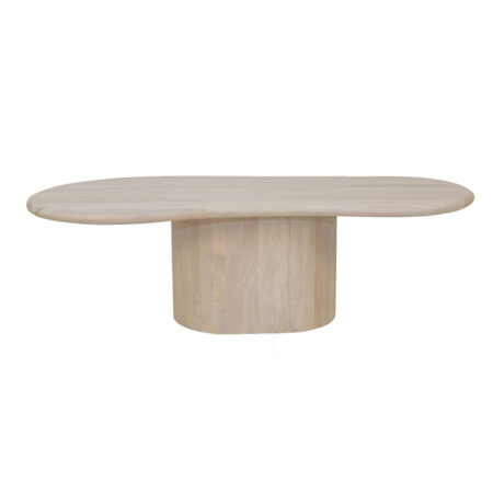 Milo Mango Wood Organic Shaped Coffee Table - Natural Oak
