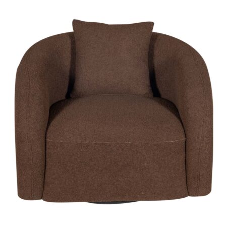 Monaco Fleece Fabric Chair With Swivel - Dark Brown