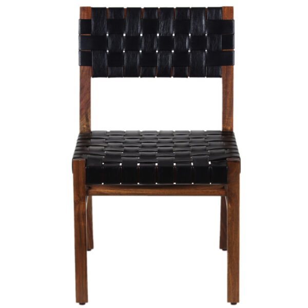 Montauk Acacia Wood Leather Dining Chair