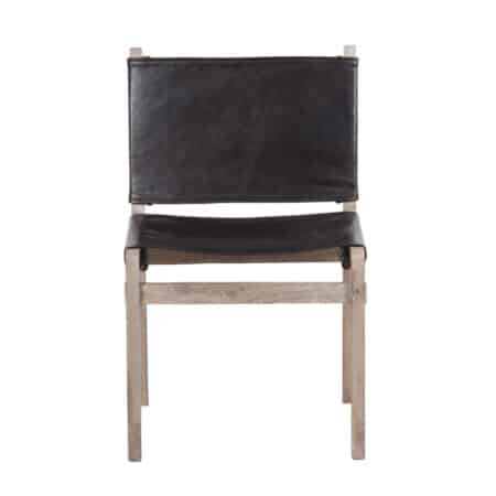 Noe Acacia Wood Leather Sling Dining Chair