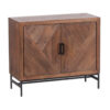 Nolan Mango Wood Metal Stand 2 Door Cabinet