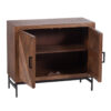 Nolan Mango Wood Metal Stand 2 Door Cabinet