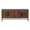 Nolan Mango Wood Metal Stand 4 Door Sideboard