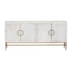 Nolan Mango Wood Metal Stand 4 Door Sideboard With Marble Top