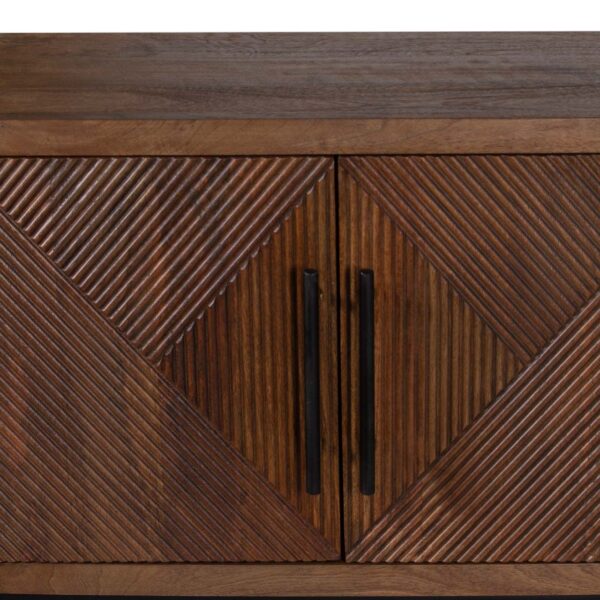 Nolan Mango Wood Metal Stand 4 Door Sideboard