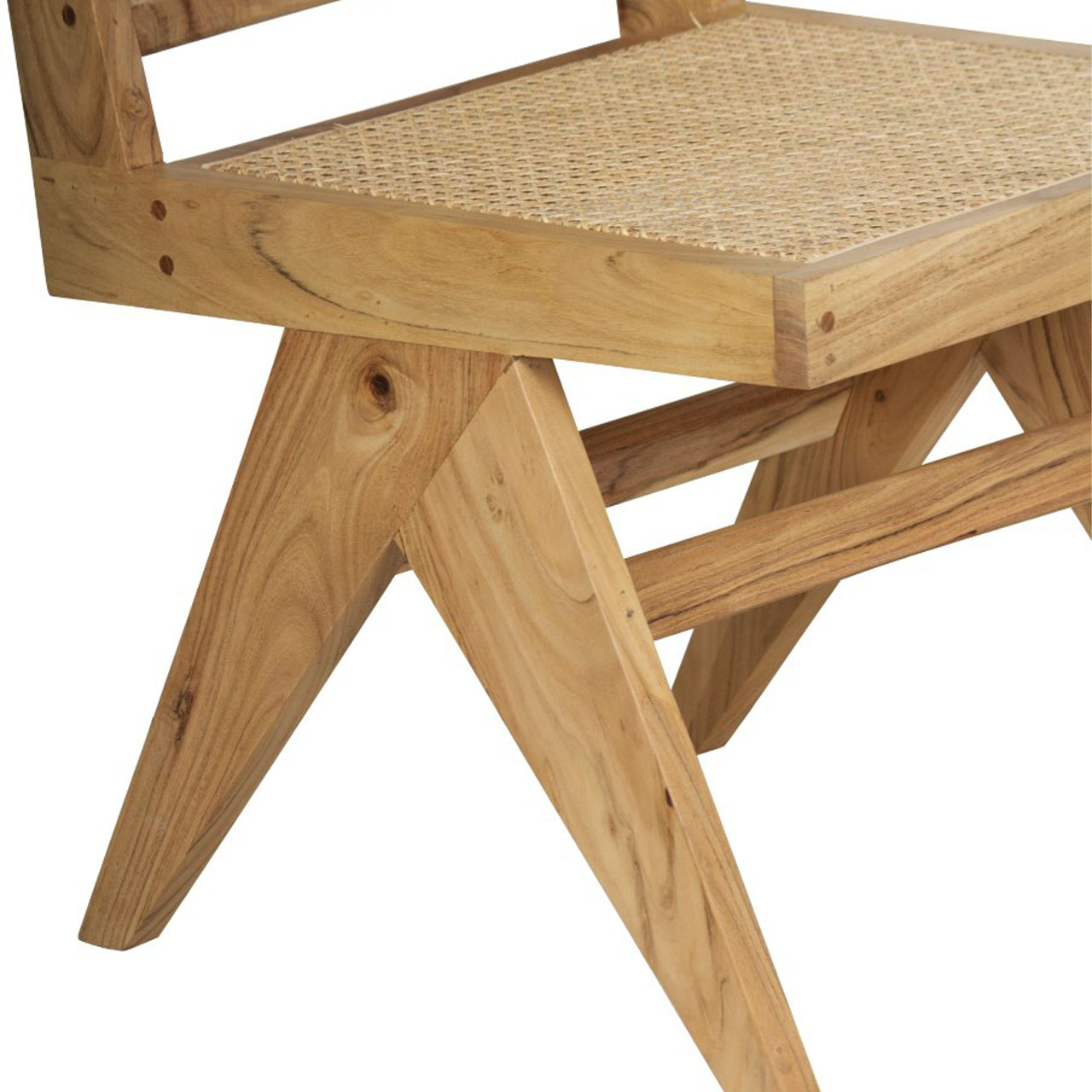 Nordic Acacia Wood Rattan Chair