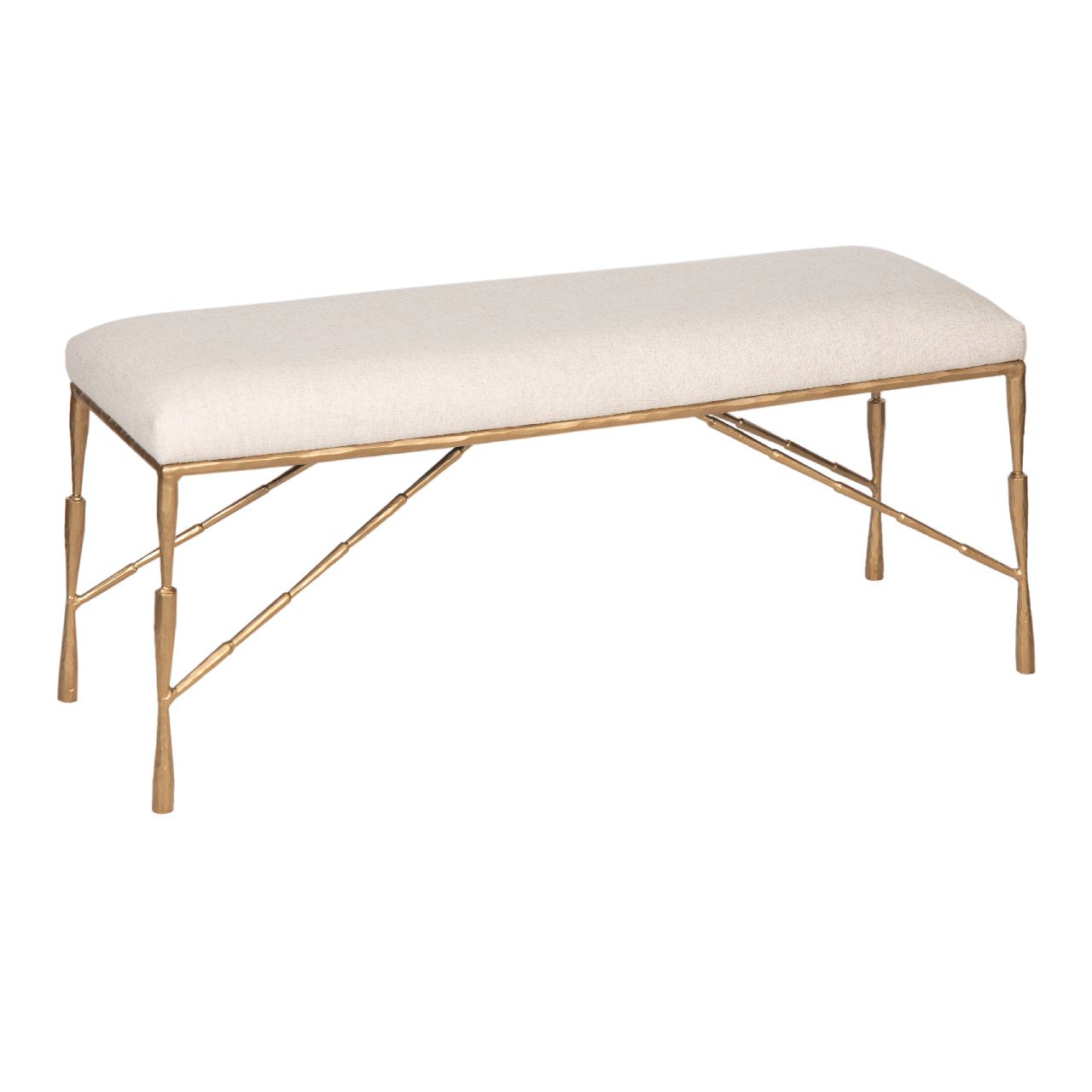 Orleans Metal Base Fabirc Upholstered Bench