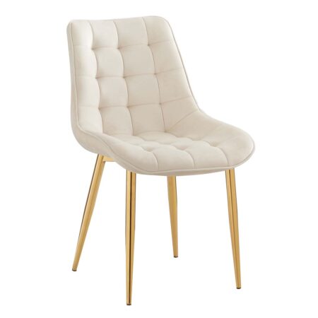 Suki Side Chair Off White/Gold