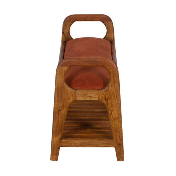 Palam Acacia Wood With LAV Fabric Upholstery Seat Bench